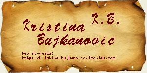 Kristina Bujkanović vizit kartica